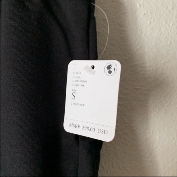 Free People black Sunny Set crop lounge set S New With Tags - Picture 11 of 11